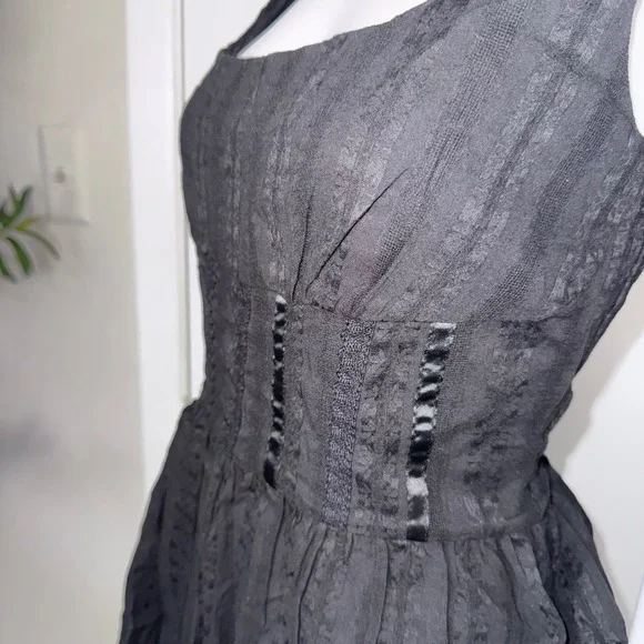 Commense Sleeveless Mini‎ Dress Corset Style Square Neck Party Cocktail Black L - Picture 11 of 15